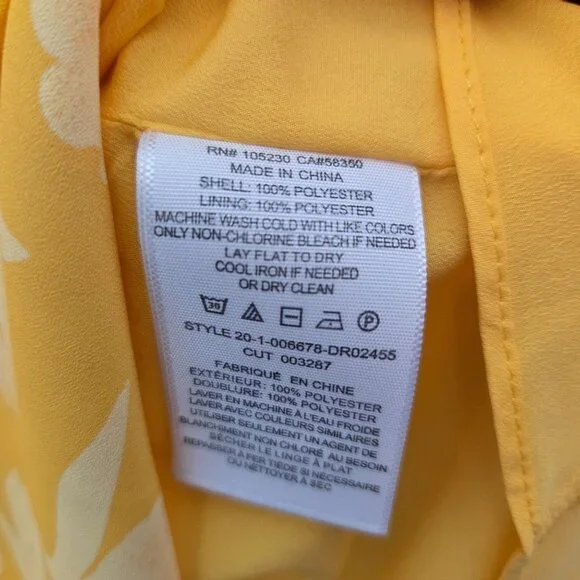 Joie Amelian Floral Wrap Dress Yellow M Romantic Feminine Resort Garden Party - Picture 12 of 12